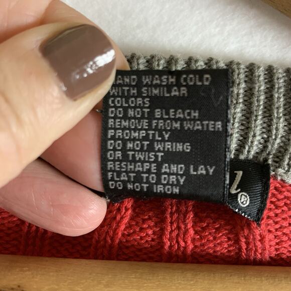 Wet Seal Womens Y2K Fitted Cable Knit Cardigan Sweater Sz XL Striped Preppy Punk - Picture 7 of 9